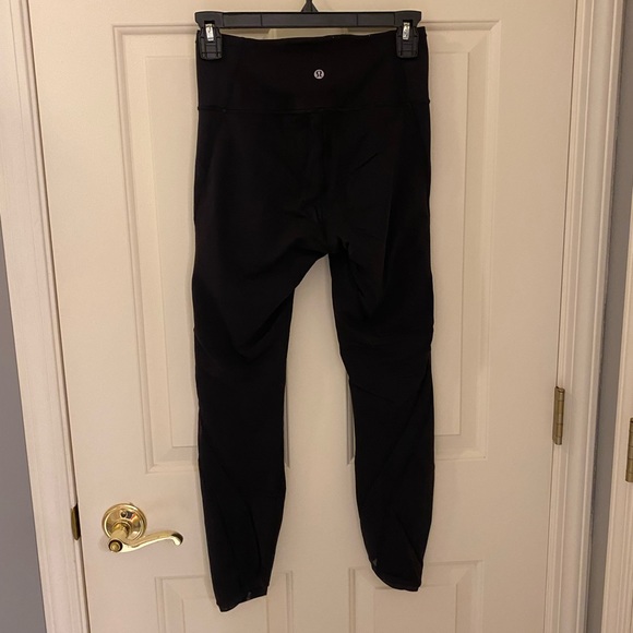 Black Lululemon Leggings with Mesh along the side, 6 - Picture 2 of 8